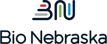 Logo of Bio Nebraska. Features a stylized "BN" with red, gray, green, and blue. Text below says "Bio Nebraska".
