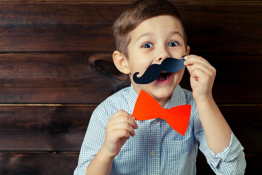 kid with a moustache prop
