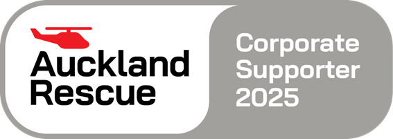 The logo for auckland helicopter rescue is a corporate supporter in 2025