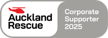 The logo for auckland helicopter rescue is a corporate supporter in 2025