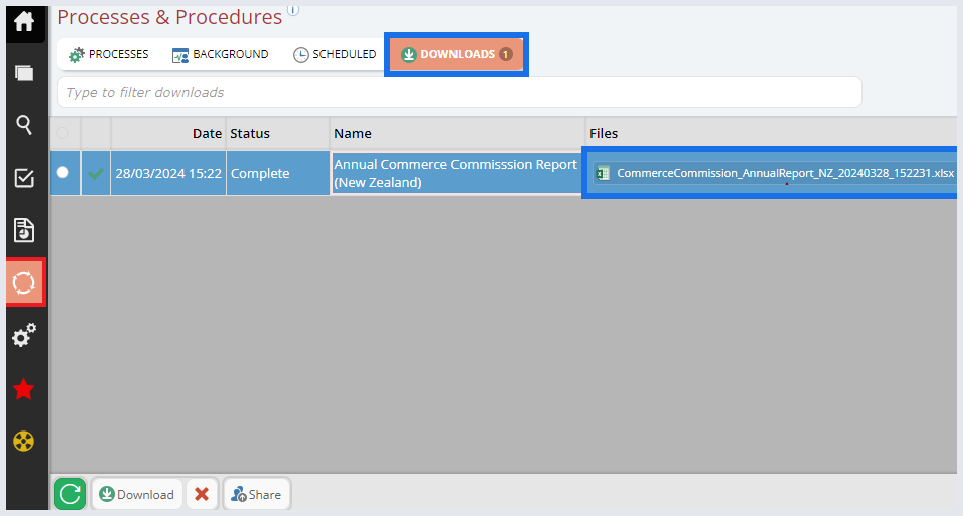 A computer screen shows  option to download CC Annual Report