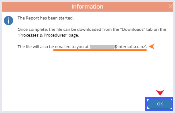 A computer screen shows a message that the CCAR report has been started