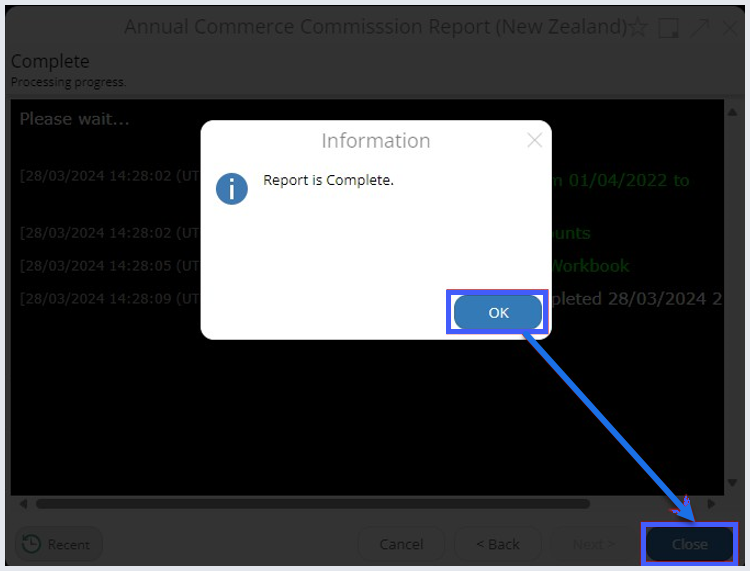 A screenshot of a computer screen with a arrow pointing to the ok button.