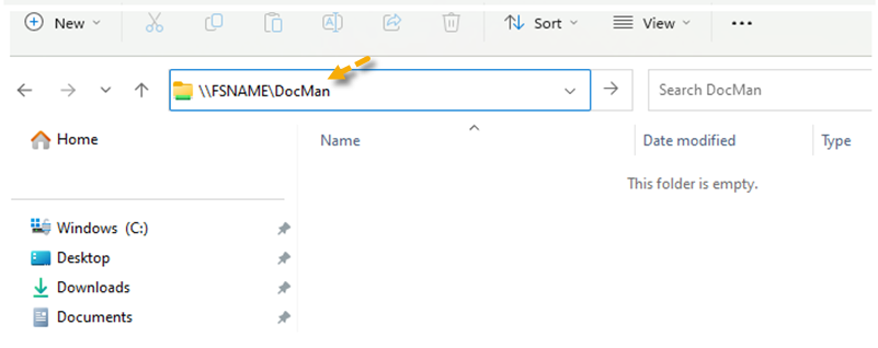 A screenshot of file explorer and DocMan