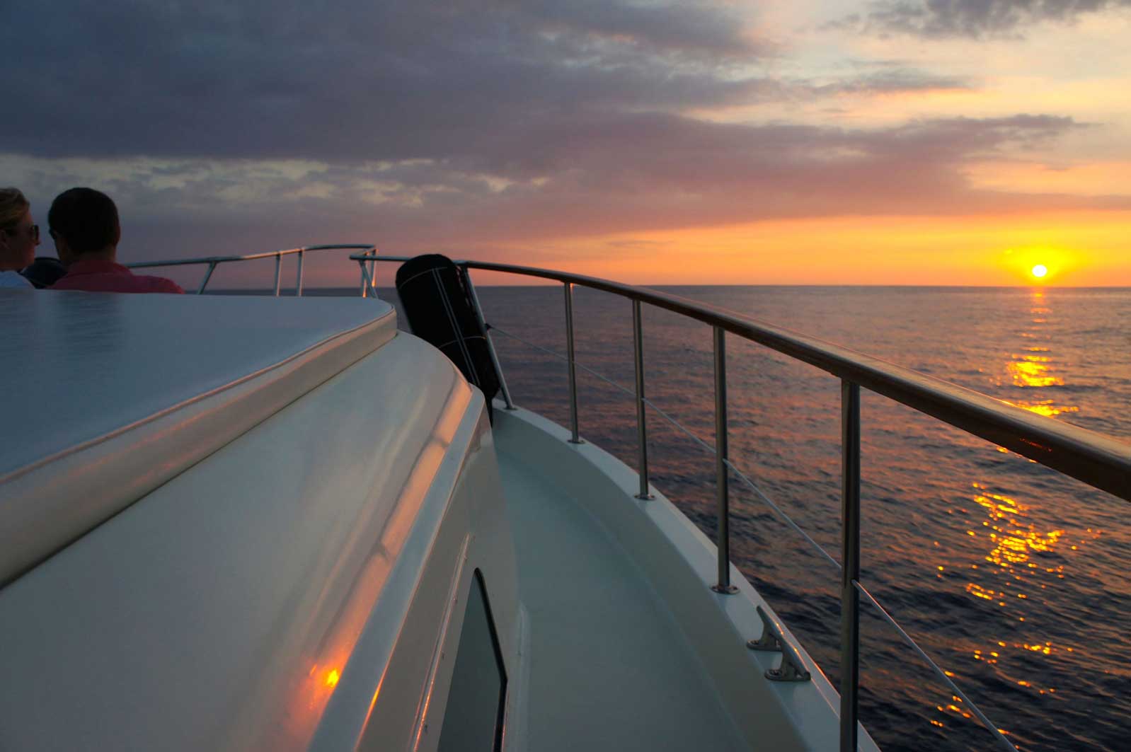 sunset on boat