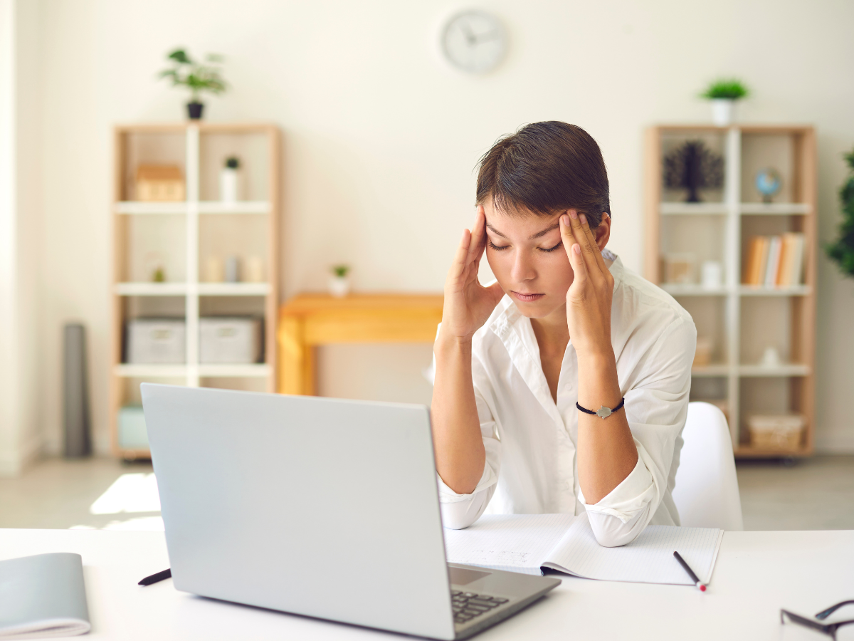 Headache induced by bad posture. Headache induced by bad posture.