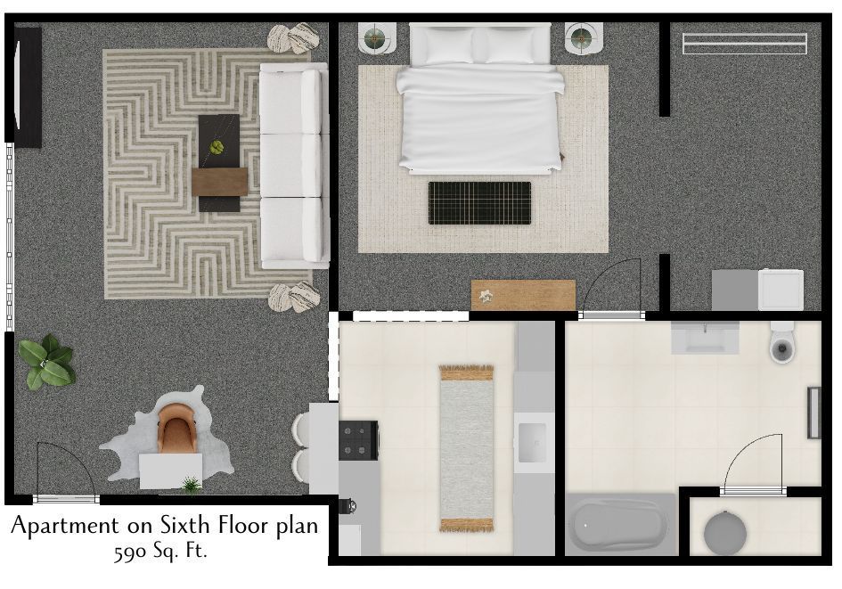 Apartment on Sixth floor plan
