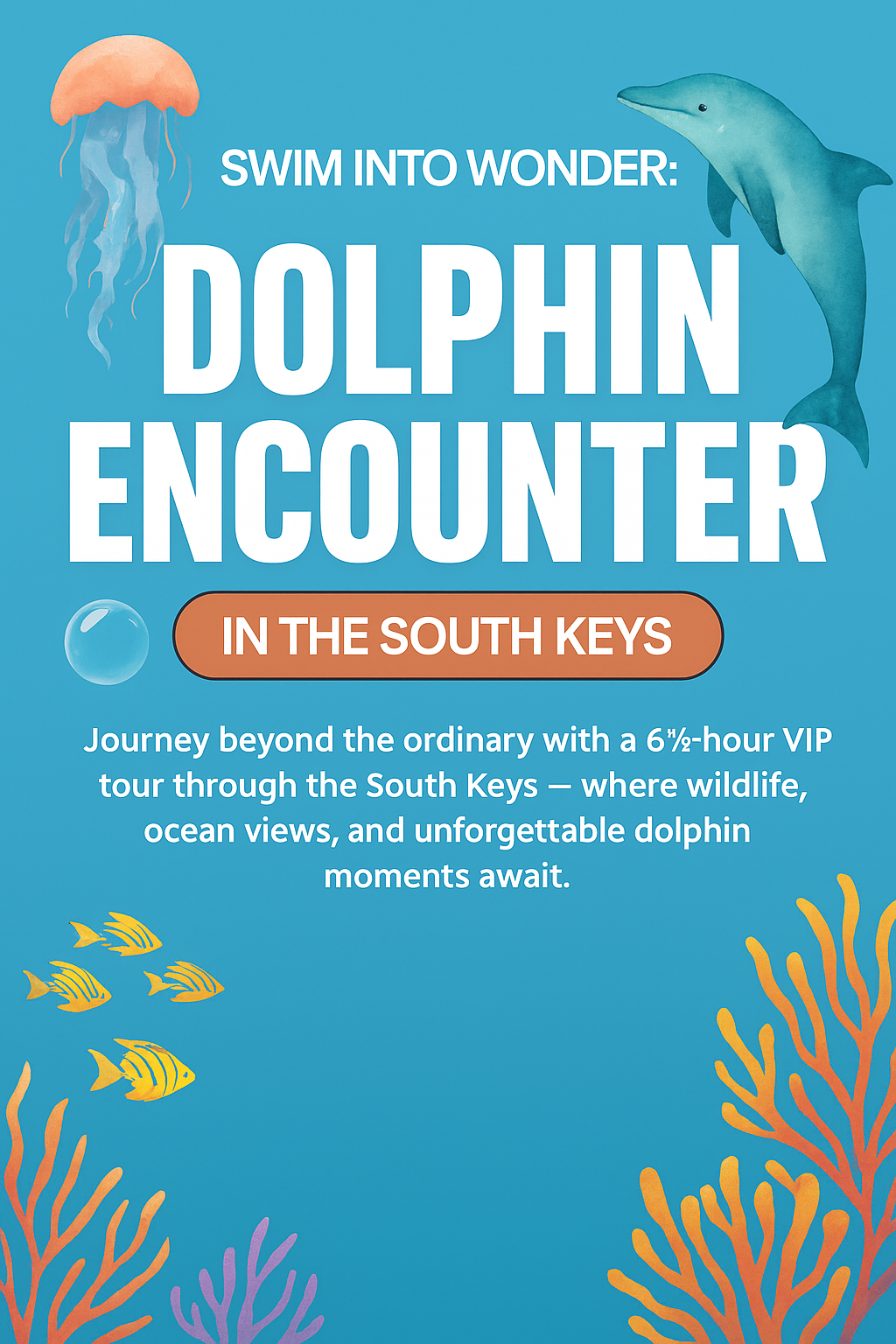 Dolphin Encounter in the South Keys tour infographic by Up The Keys Tours.