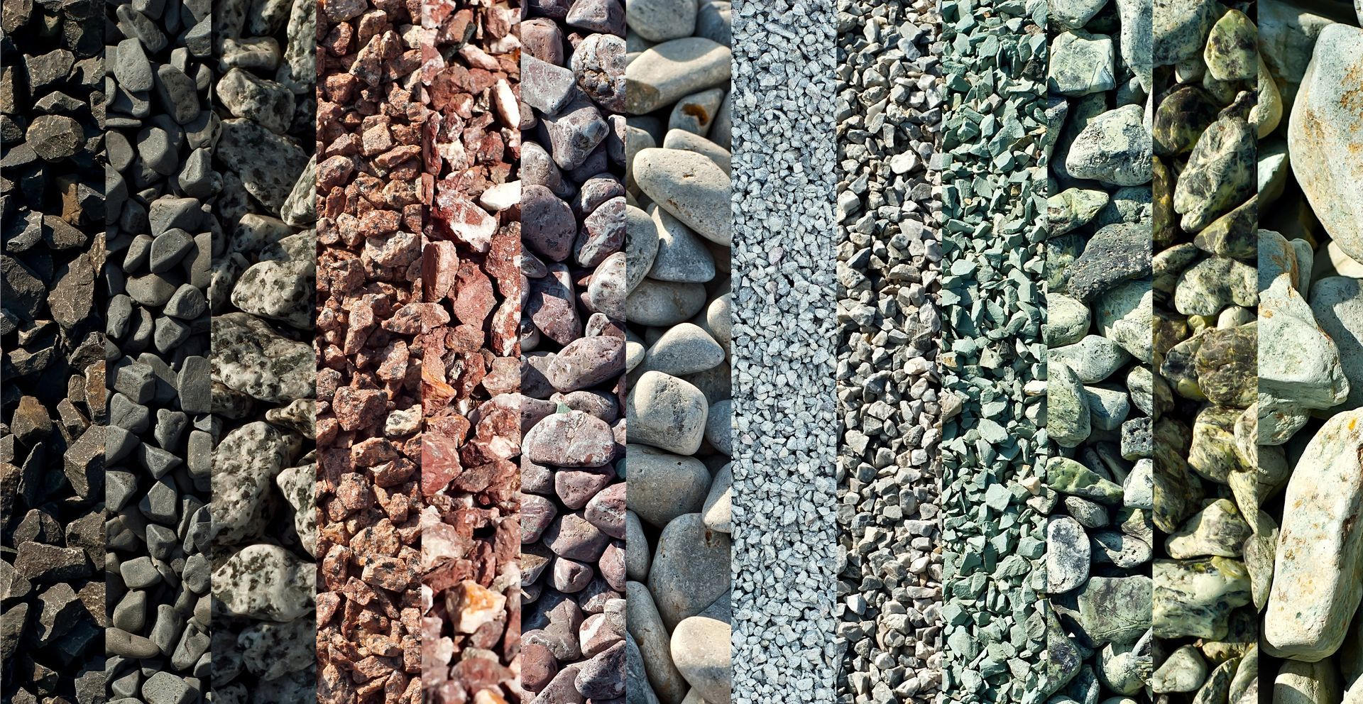 A pile of rocks and aggregates of different colors and sizes used for resin bound surfacing. Essex Resin Driveways