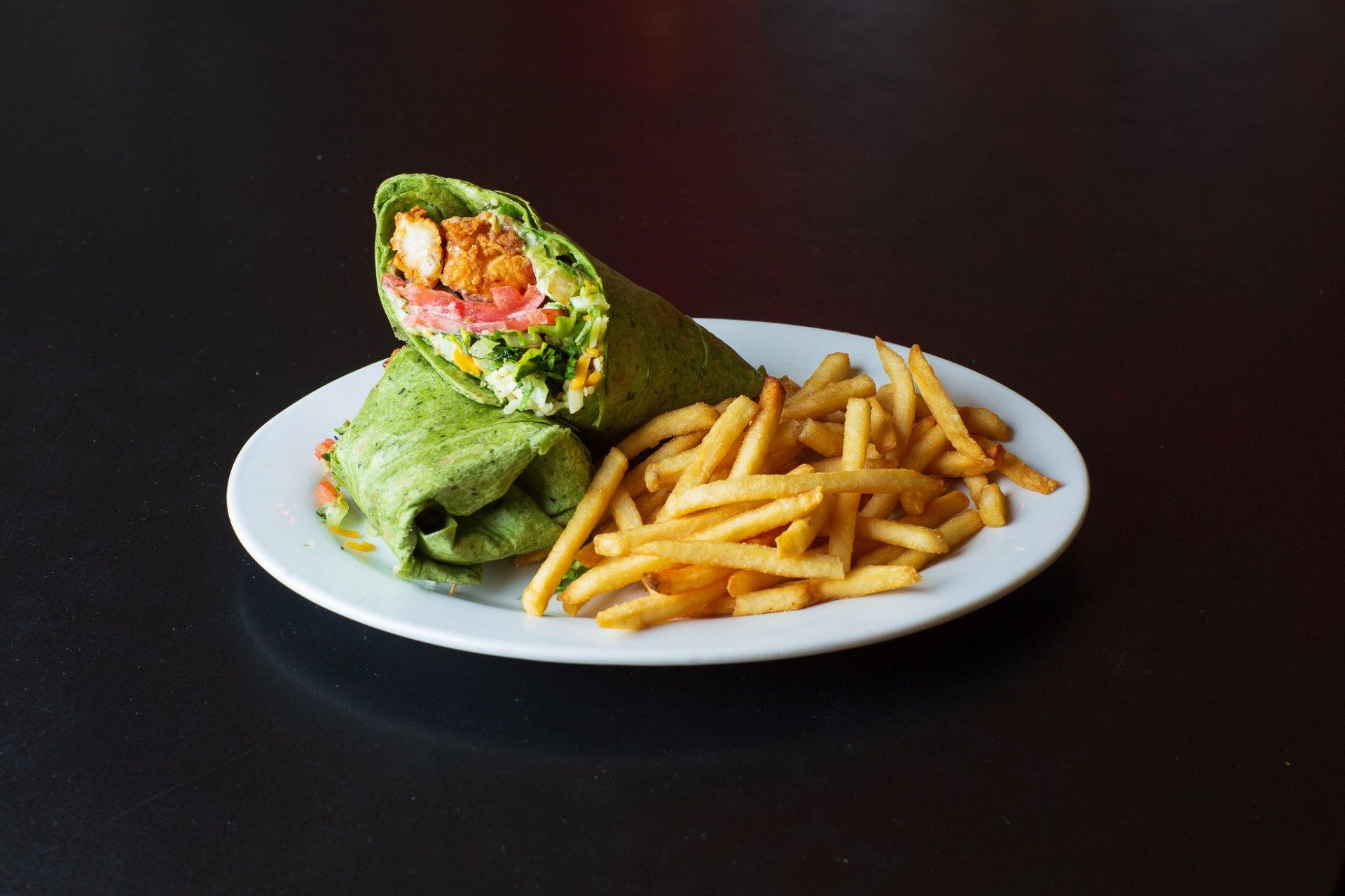 Spinach Wrap served at The Chile Pod
