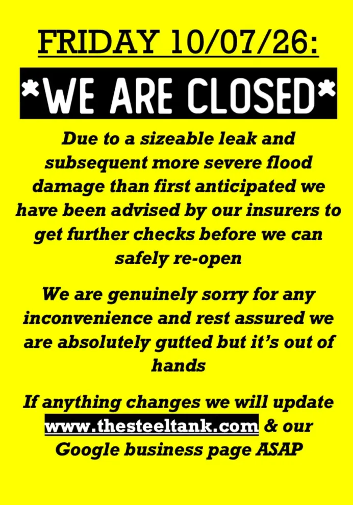The Steel Tank Alehouse - Chandlers Ford - Closure 10th July 2026