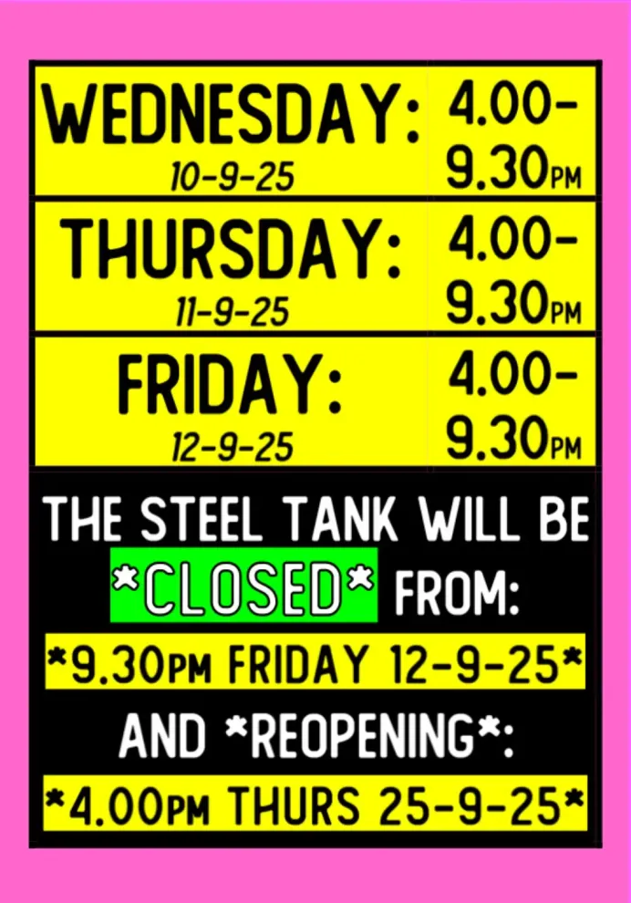 The Steel Tank Alehouse - Chandlers Ford opening hours