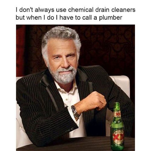 drain  chemical cleaning meme