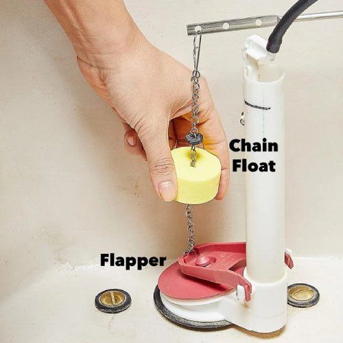 setting up toilet flapper chain