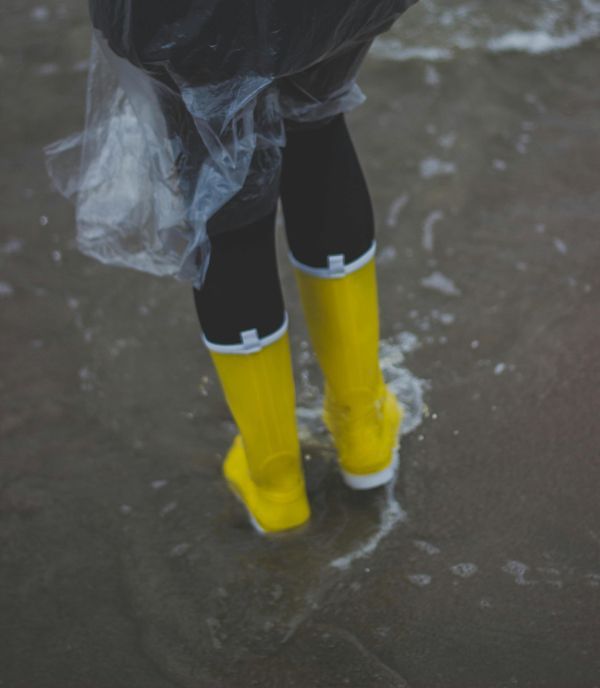 walking on floodwater