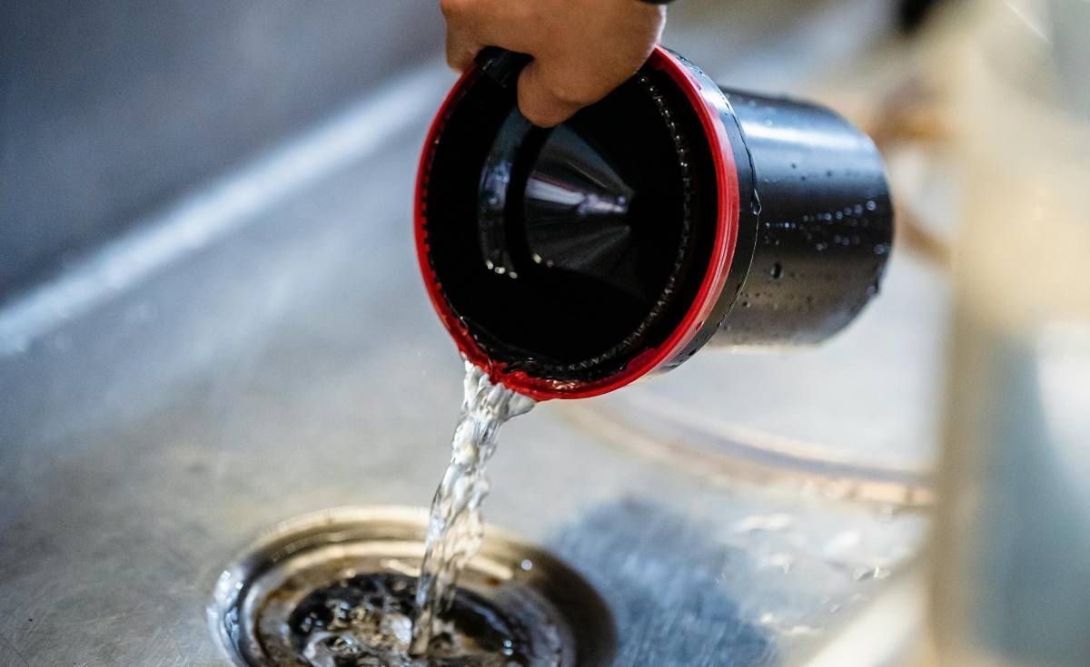 flushing kitchen drain with boiling water