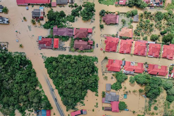 flood due to heavy rain