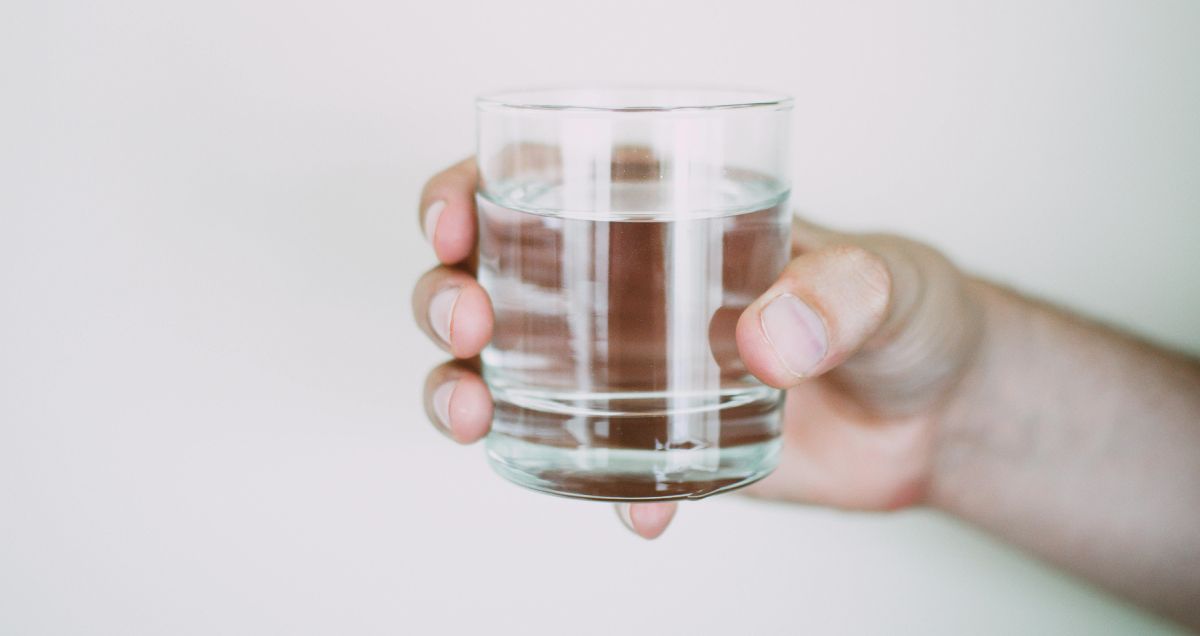 a glass of water