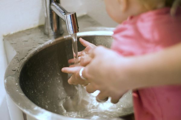 washing hands