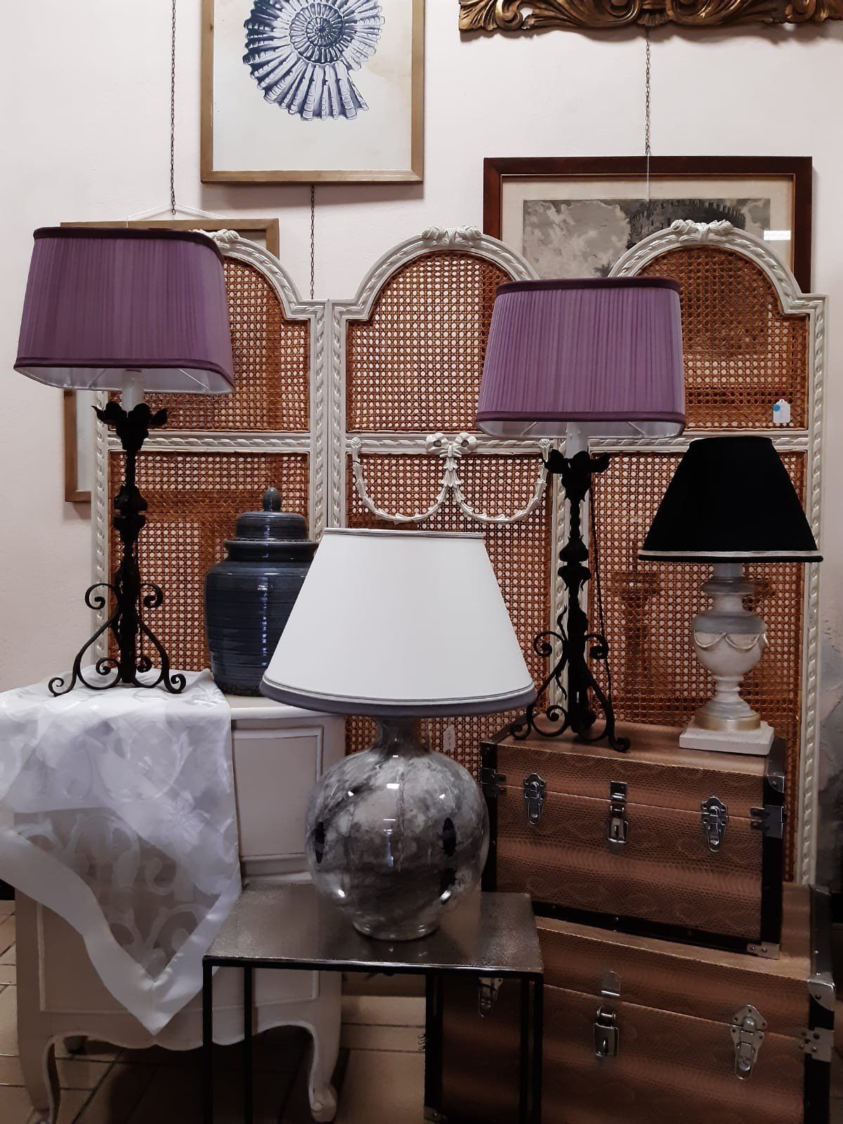 lampade da tavolo con paralumi artigianali