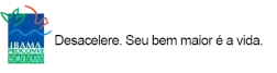 IBAMA logo and slogan: “Desacelere. Seu bem maior é a vida.”