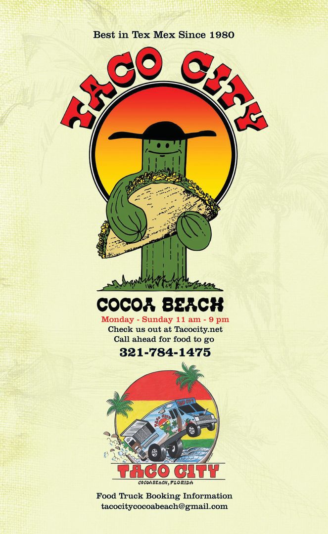 Taco City Menu Page 1 — Cocoa Beach, FL — Taco City