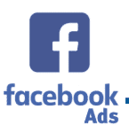 Facebook Ads logo: Blue square with white 