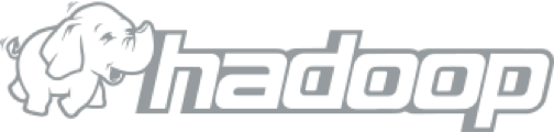Logo of Apache Hadoop, including an elephant mascot and the word