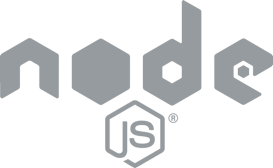 Node.js logo: Grey stylized word