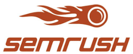 SEMrush logo with stylized flame and text.