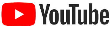 YouTube logo with a red play button inside a red rounded rectangle, next to 