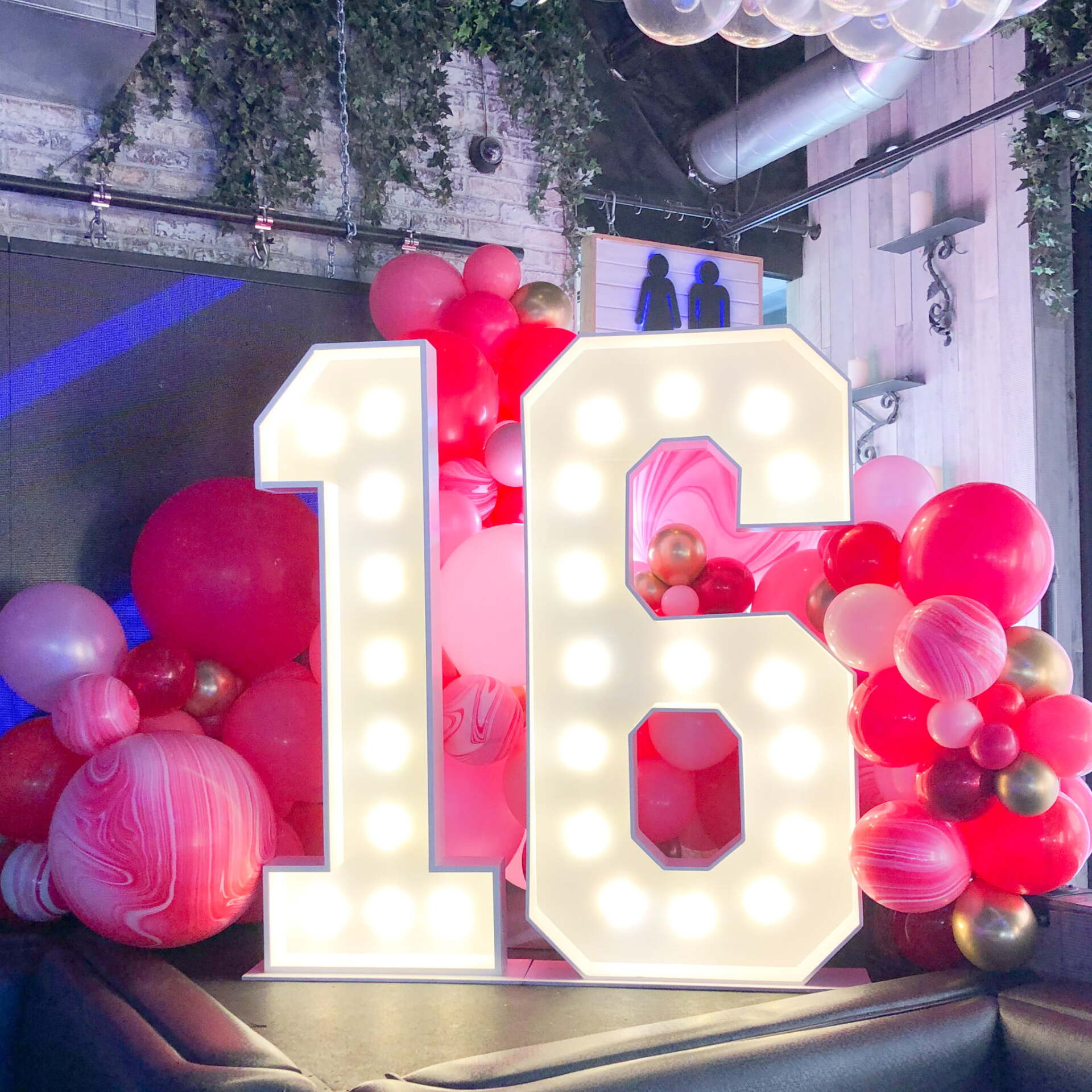 Marquee Numbers with Balloons