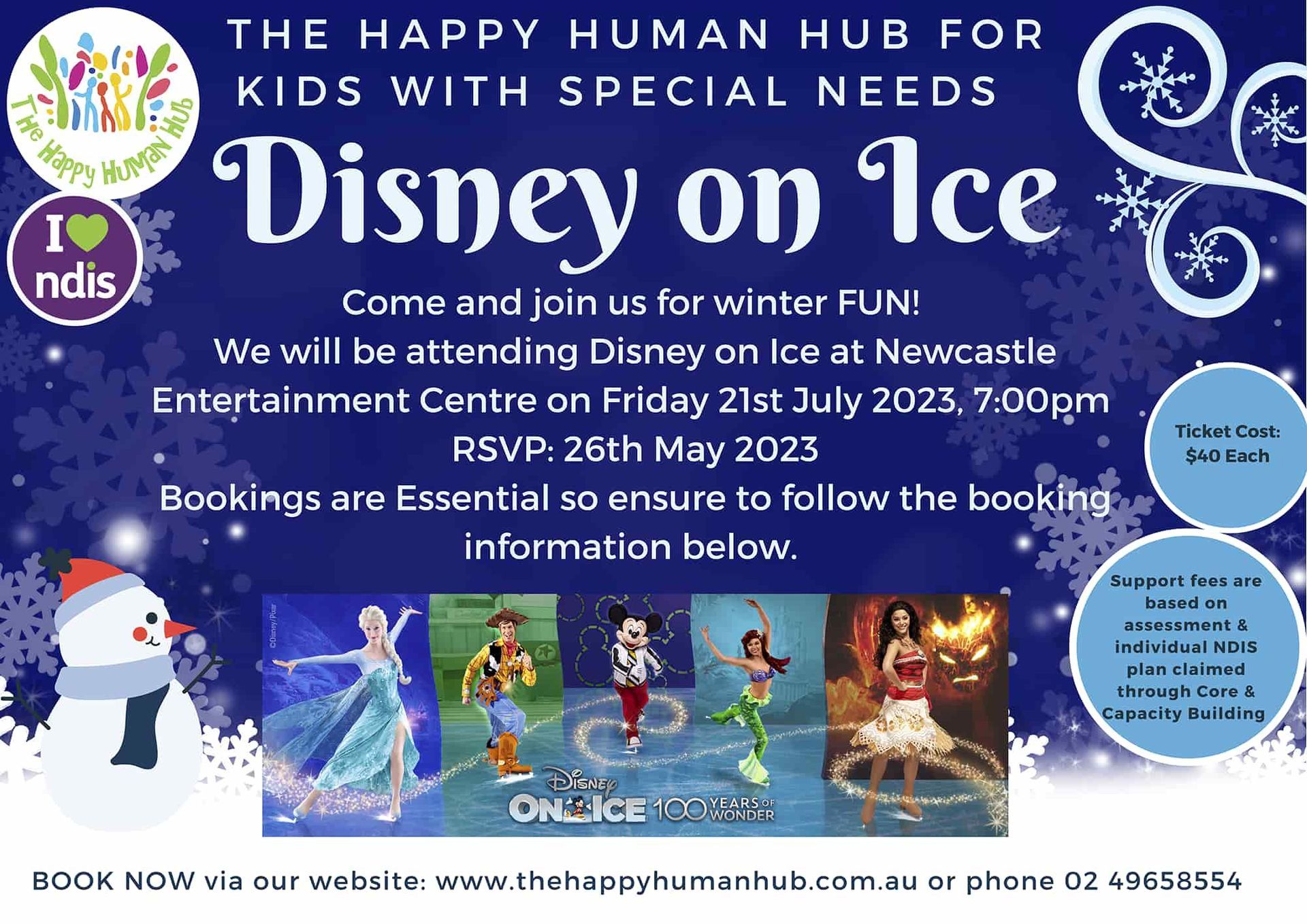 Disney On Ice Flyer — Disability Support Services in Boolaroo, NSW