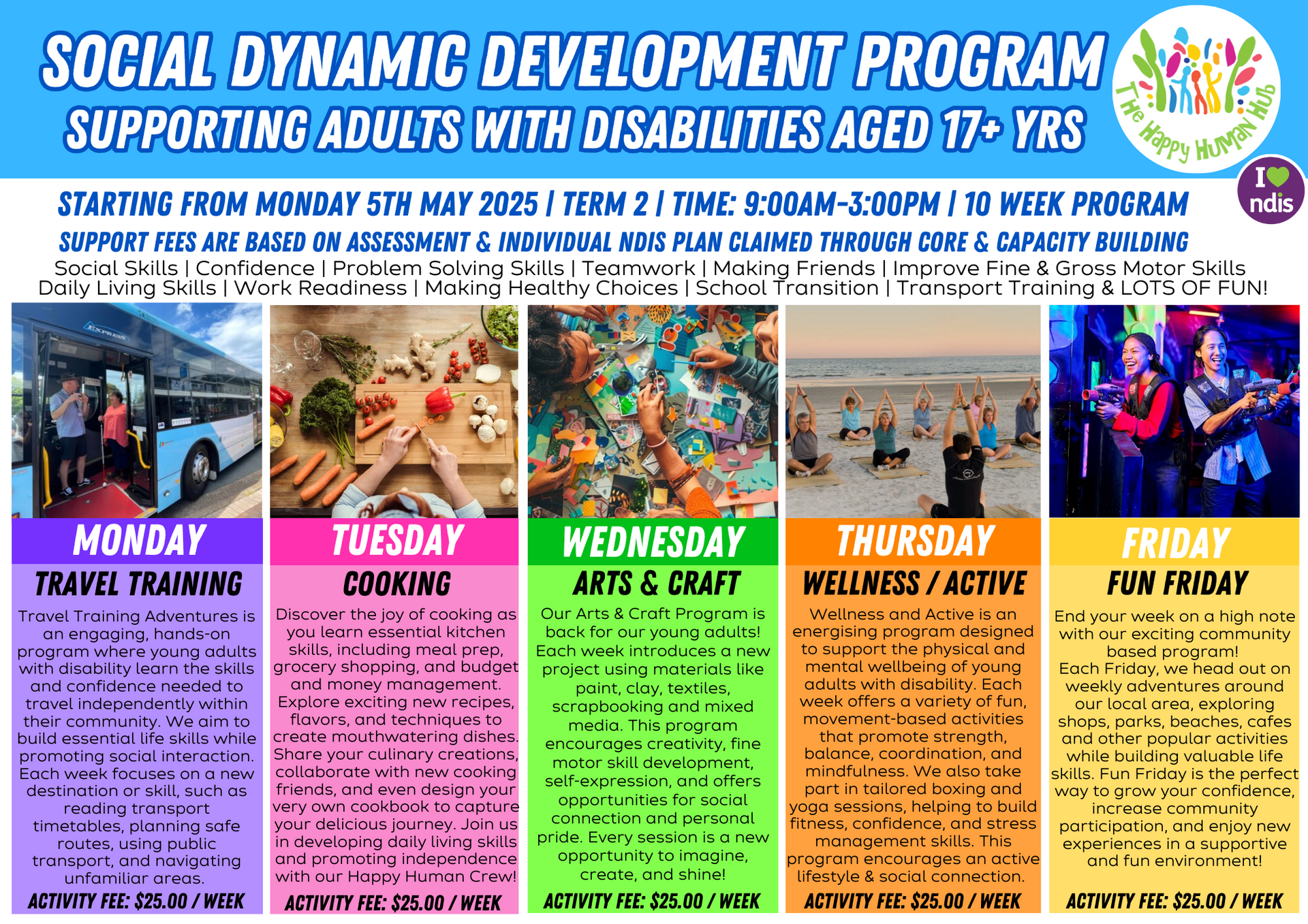 Dynamic Development Program Schedule — Disability Support Services in Newcastle, NSW Day Program — Disability Support Services in Newcastle, NSW