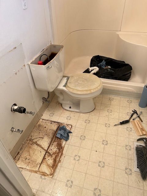 Bathroom tearout of vanity and floors