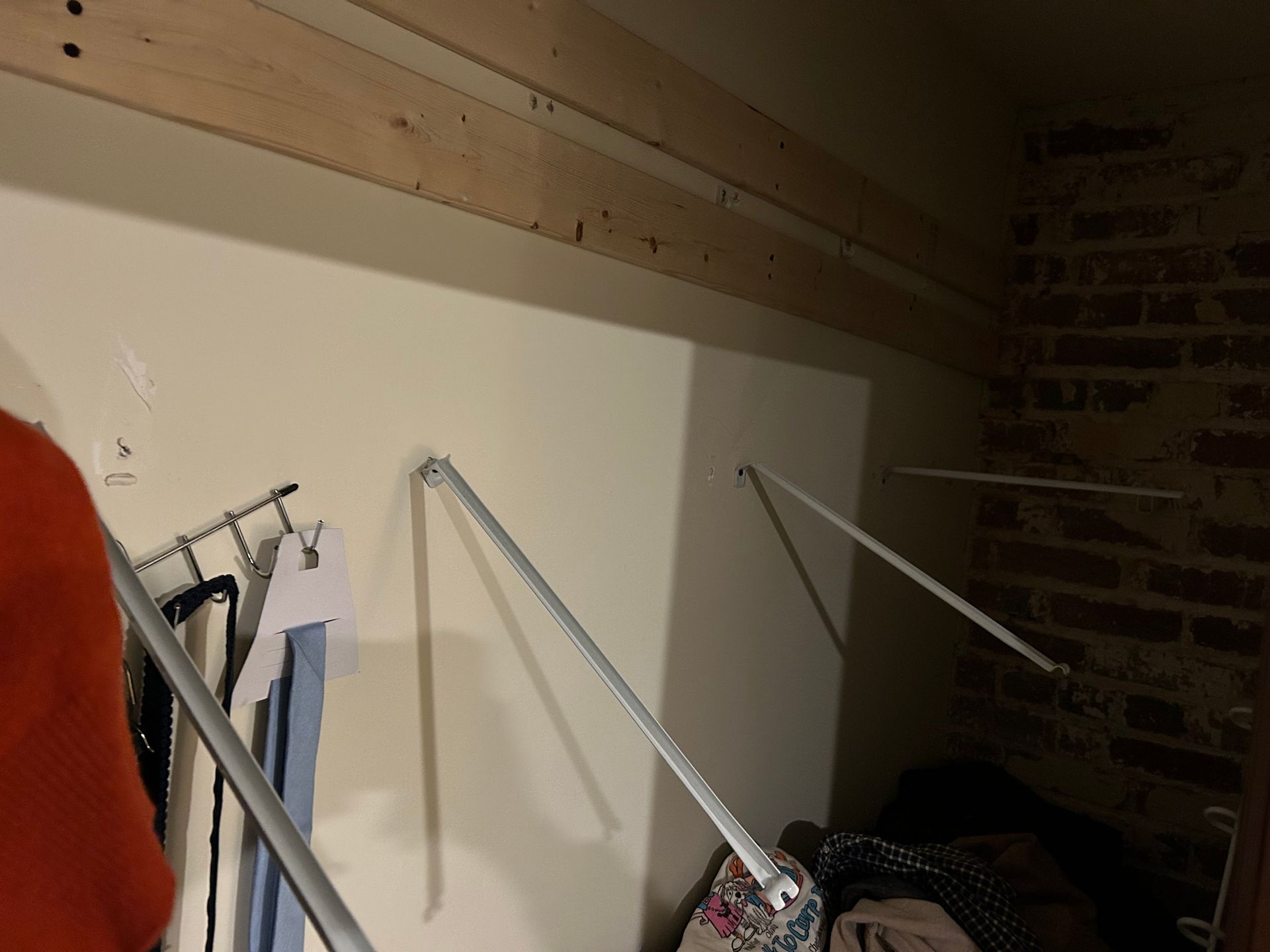 Before image of Closet shelf broken