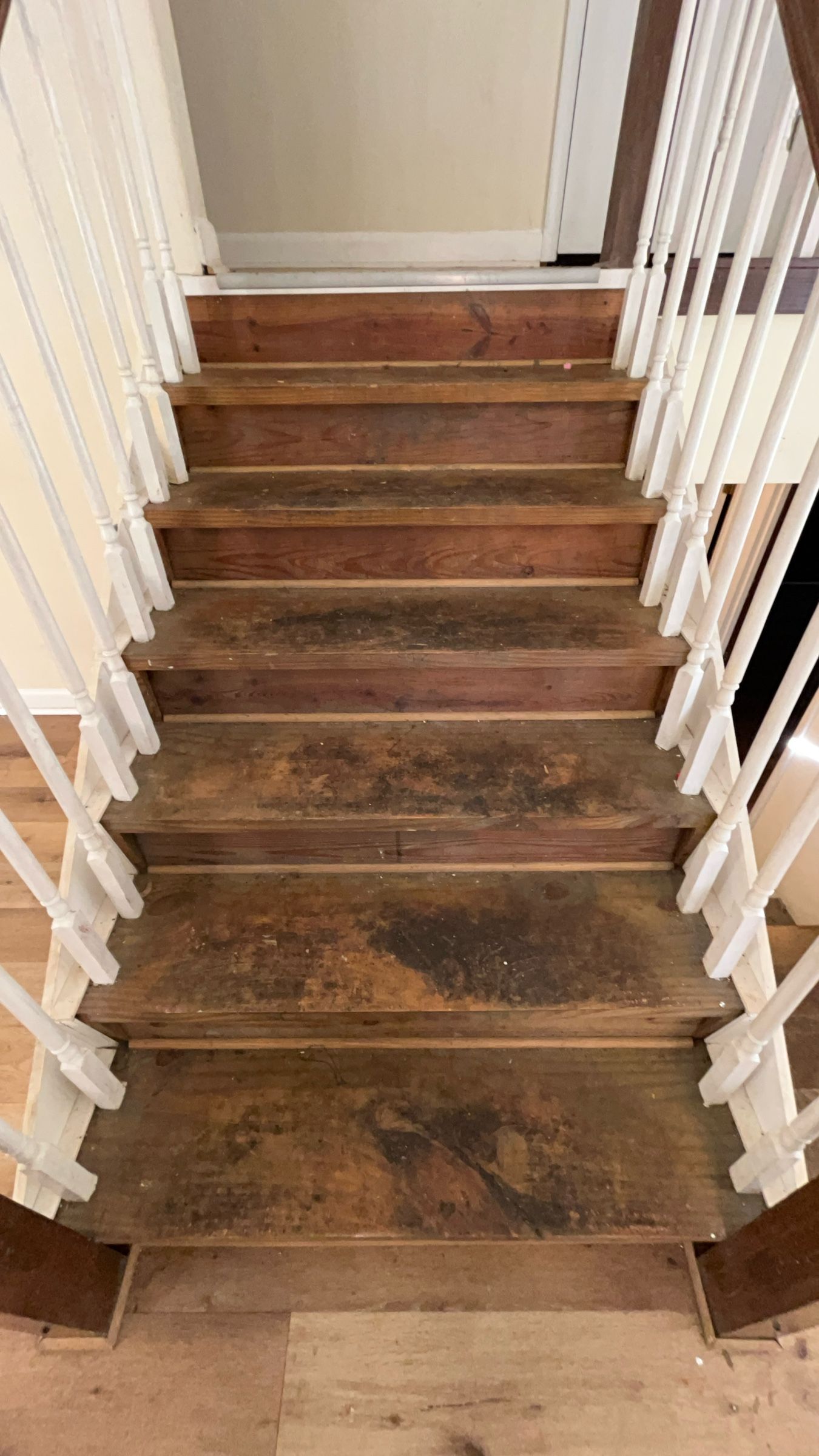 Stairs needing to be refinished 