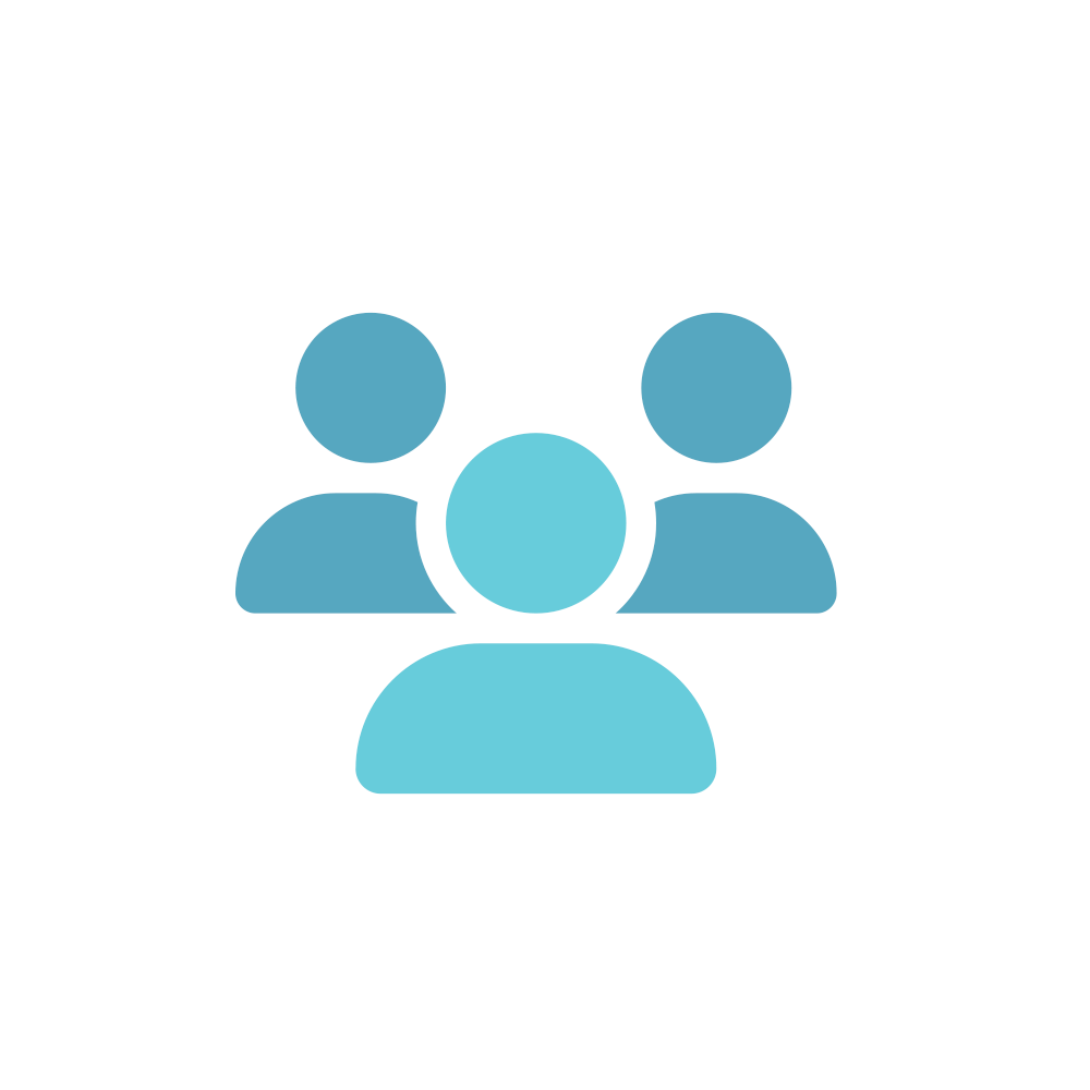 Multiple people in blue icon