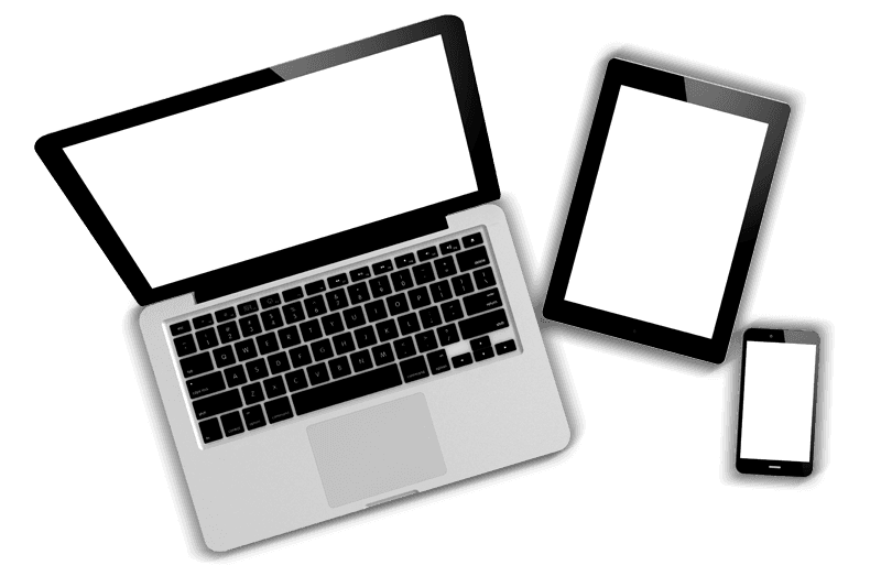 laptop, tablet and mobile phone