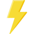 Un'icona stilizzata a forma di fulmine giallo.