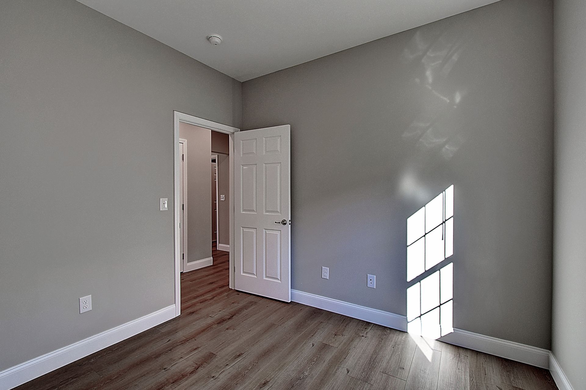 There is a window in the middle of the room.