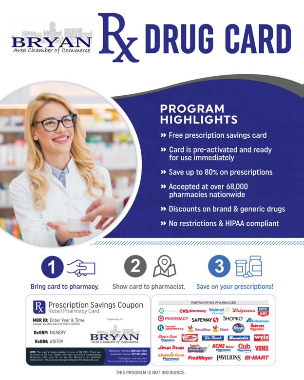 RX Drug Card image with the program highlights