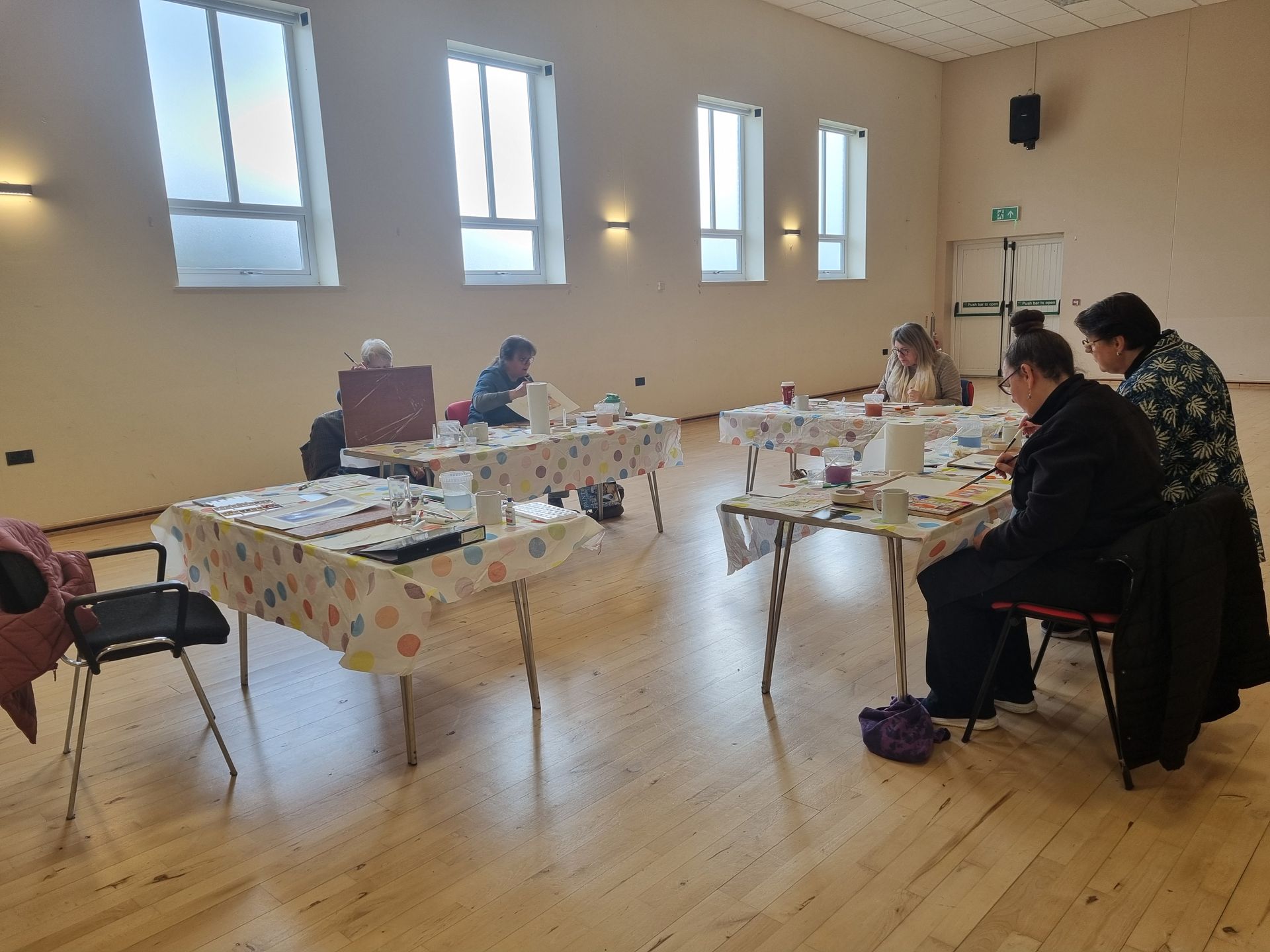 Painting workshop at Garvestone village hall