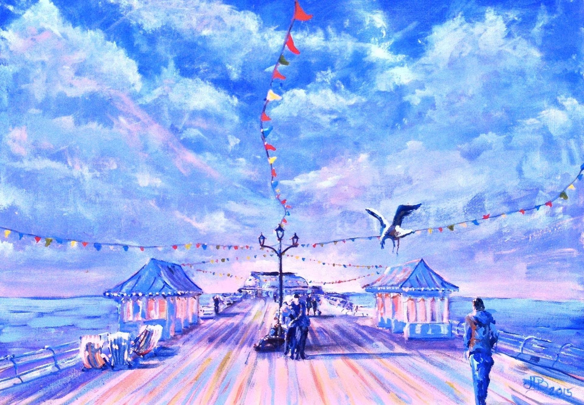 Cromer pier oil painting.