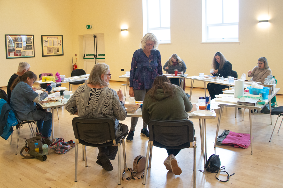 Watercolour workshop in Garvestone village hall