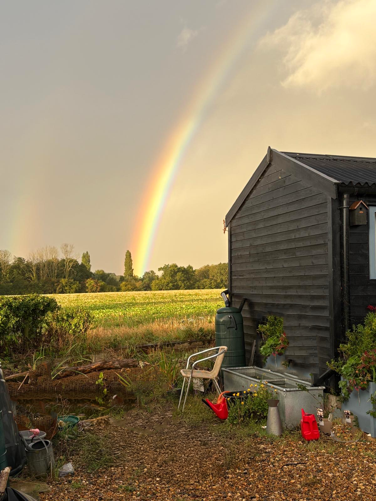 Rainbow over Dunnock Studio. 