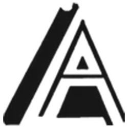 A black and white logo of the letter a with a triangle in the middle.