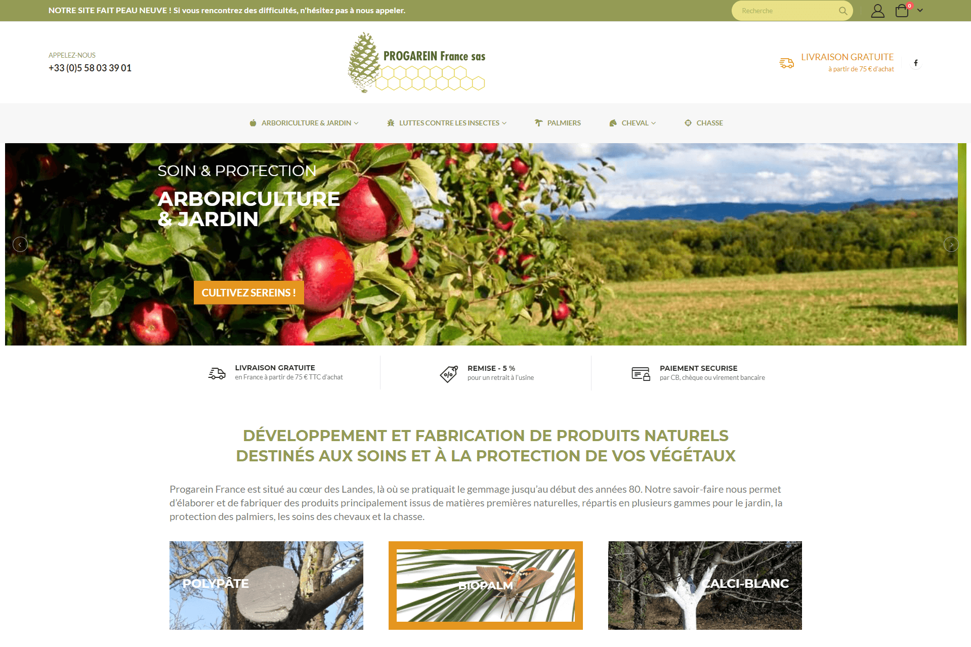 Site e-commerce produits de jardin