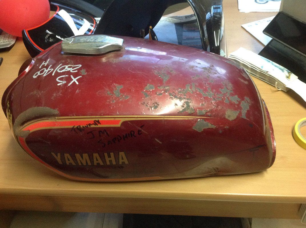 Before Painting The Motorcycle Fuel Tank — Terry Austin’s Crash Repairs in Toowoomba, QLD