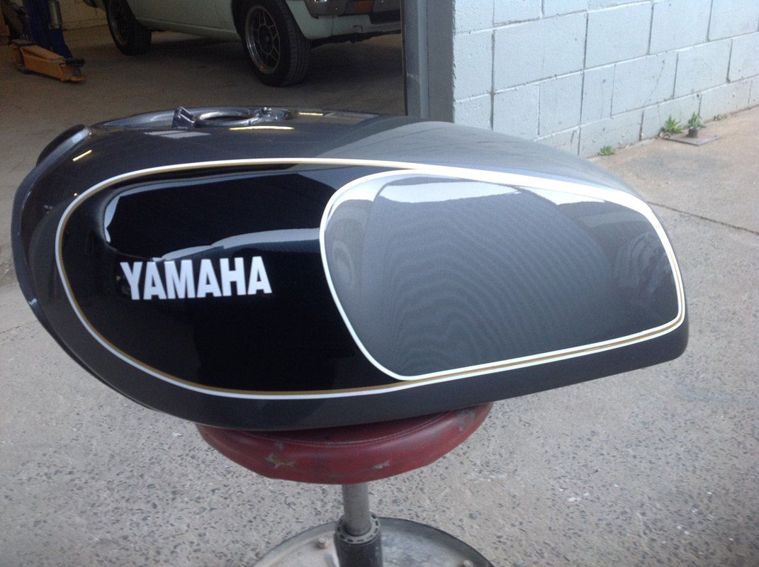 After Painting The Motorcycle Fuel Tank — Terry Austin’s Crash Repairs in Toowoomba, QLD